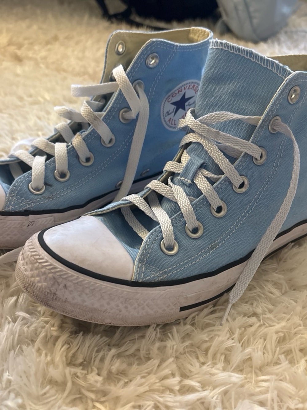 Converse Light Blue High-Top Canvas Sneakers